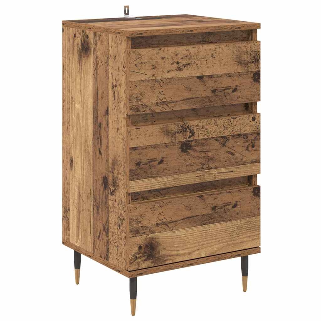 VidaXL Dressoir met lade Oud hout 35 x 40 x 70 cm Bewerkt hout