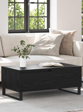 VidaXL Salontafel met lade Zwart Eiken 90 x 50 x 36,5 cm Bewerkt hout