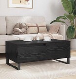 VidaXL Salontafel met lade Zwart Eiken 90 x 50 x 36,5 cm Bewerkt hout