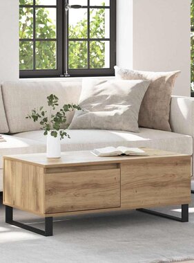 VidaXL Salontafel Artisan Eiken 90 x 50 x 36,5 cm Bewerkt hout