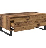 VidaXL Salontafel met lade Oud Hout 90 x 50 x 36,5 cm Bewerkt hout