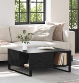 VidaXL Salontafel Zwart Eiken 80 x 80 x 36,5 cm Bewerkt hout