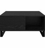 VidaXL Salontafel Zwart Eiken 80 x 80 x 36,5 cm Bewerkt hout