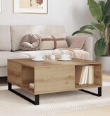 VidaXL Salontafel Artisan Eiken 80 x 80 x 36,5 cm Bewerkt hout