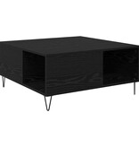 VidaXL Salontafel Zwart Eiken 80 x 80 x 36,5 cm Bewerkt hout