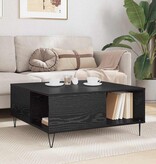 VidaXL Salontafel Zwart Eiken 80 x 80 x 36,5 cm Bewerkt hout