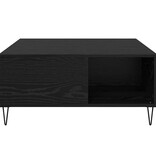 VidaXL Salontafel Zwart Eiken 80 x 80 x 36,5 cm Bewerkt hout