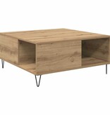 VidaXL Salontafel Artisan Eiken 80 x 80 x 36,5 cm Bewerkt hout