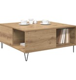 VidaXL Salontafel Artisan Eiken 80 x 80 x 36,5 cm Bewerkt hout