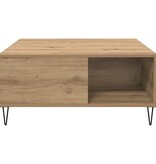 VidaXL Salontafel Artisan Eiken 80 x 80 x 36,5 cm Bewerkt hout