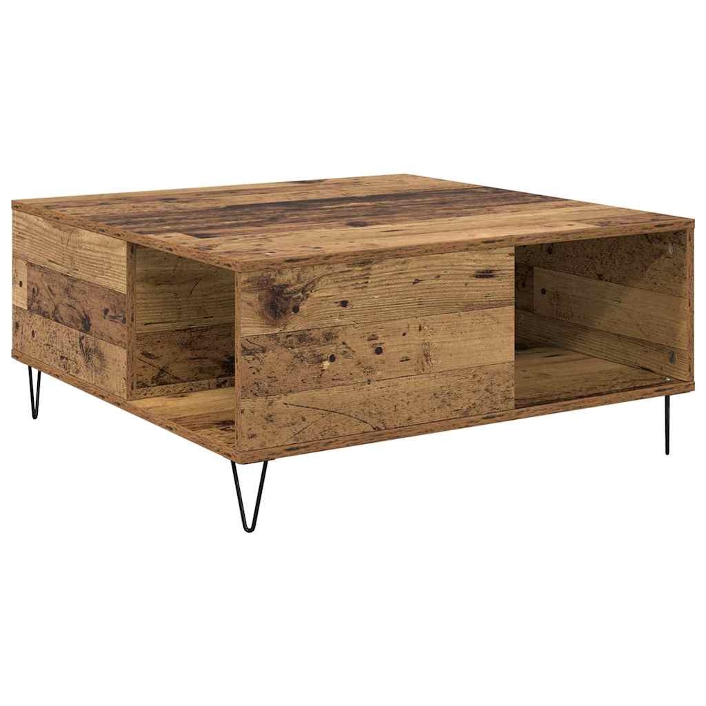 VidaXL Salontafel Oud Hout 80 x 80 x 36,5 cm Bewerkt hout