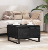 VidaXL Salontafel met lade Zwart Eiken 55 x 55 x 36,5 cm Bewerkt hout
