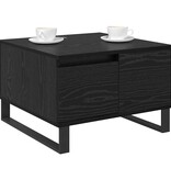 VidaXL Salontafel met lade Zwart Eiken 55 x 55 x 36,5 cm Bewerkt hout