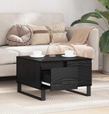 VidaXL Salontafel met lade Zwart Eiken 55 x 55 x 36,5 cm Bewerkt hout