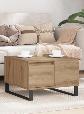 VidaXL Salontafel Artisan Eiken 55 x 55 x 36,5 cm Bewerkt hout