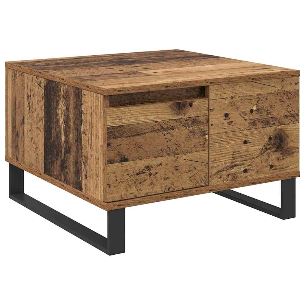 VidaXL Salontafel met lade Oud Hout 55 x 55 x 36,5 cm Bewerkt hout