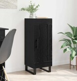 VidaXL Dressoir Zwart Eiken 34,5 x 34 x 90 cm Gemonteerd hout en ijzer