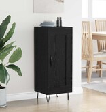 VidaXL Dressoir Zwart Eiken 34,5 x 34 x 90 cm Gemonteerd hout en ijzer
