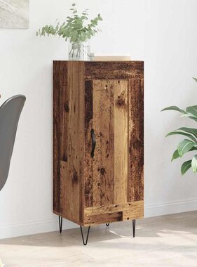 VidaXL Dressoir Oud Hout 34,5 x 34 x 90 cm Gemonteerd hout en ijzer