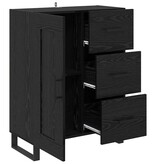VidaXL Dressoir Zwart Eiken 69,5 x 34 x 90 cm Gemonteerd hout en ijzer