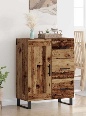 VidaXL Dressoir Oud Hout 69,5 x 34 x 90 cm Gemonteerd hout en ijzer