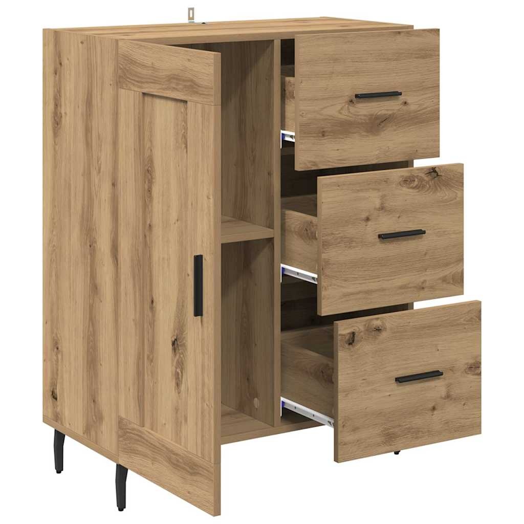 VidaXL Dressoir met lade Artisan Eiken 69,5 x 34 x 90 cm
