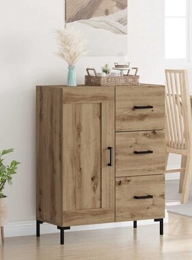 VidaXL Dressoir artisanaal eikenkleurig 69.5 x 34 x 90 cm Bewerkt hout