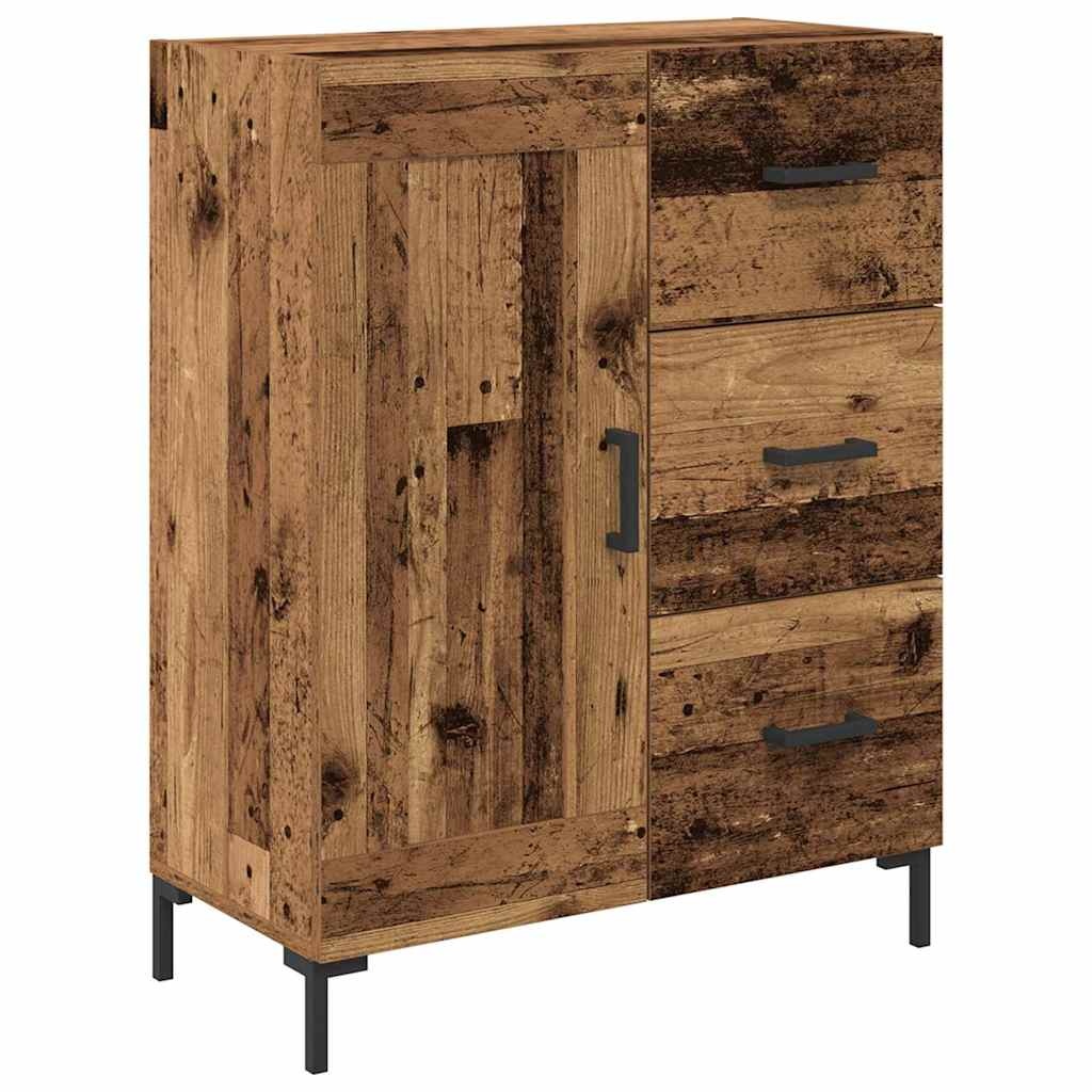 VidaXL Dressoir met lade Oud hout 69.5 x 34 x 90 cm Bewerkt hout