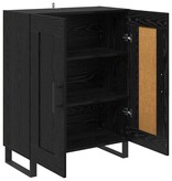 VidaXL Dressoir Zwart Eiken 69,5 x 34 x 90 cm Gemonteerd hout en ijzer