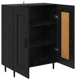 VidaXL Dressoir Zwart Eiken 69,5 x 34 x 90 cm Gemonteerd hout en ijzer