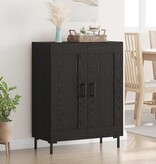 VidaXL Dressoir Zwart Eiken 69,5 x 34 x 90 cm Gemonteerd hout en ijzer