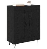 VidaXL Dressoir Zwart Eiken 69,5 x 34 x 90 cm Gemonteerd hout en ijzer