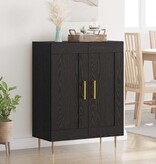 VidaXL Dressoir Zwart Eiken 69,5 x 34 x 90 cm Gemonteerd hout en ijzer