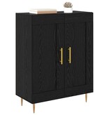 VidaXL Dressoir Zwart Eiken 69,5 x 34 x 90 cm Gemonteerd hout en ijzer