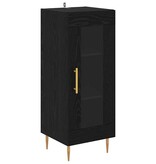 VidaXL Dressoir Zwart eiken 34 x 34.5 x 90 cm Bewerkt hout
