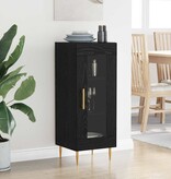 VidaXL Dressoir Zwart eiken 34 x 34.5 x 90 cm Bewerkt hout