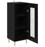 VidaXL Dressoir Zwart eiken 34 x 34.5 x 90 cm Bewerkt hout