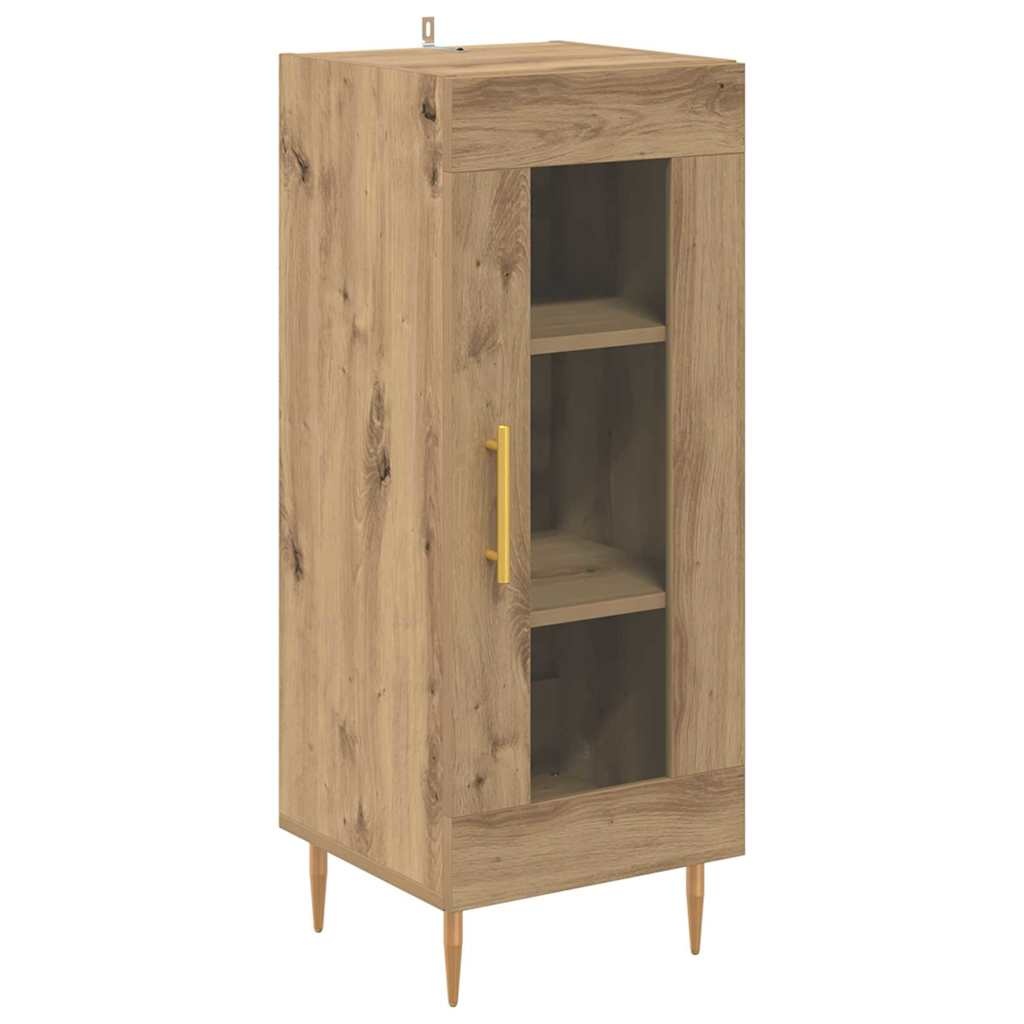 VidaXL Dressoir artisanaal eikenkleurig 34 x 34.5 x 90 cm Bewerkt hout