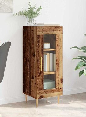 VidaXL Dressoir Oud hout 34 x 34.5 x 90 cm Bewerkt hout
