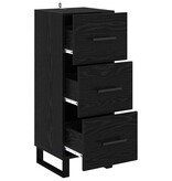 VidaXL Dressoir Zwart Eiken 34,5 x 34 x 90 cm Gemonteerd hout en ijzer