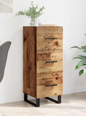 VidaXL Dressoir Oud Hout 34,5 x 34 x 90 cm Gemonteerd hout en ijzer