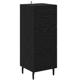 VidaXL Dressoir met lade Zwart eiken 34 x 34.5 x 90 cm Bewerkt hout