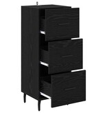 VidaXL Dressoir met lade Zwart eiken 34 x 34.5 x 90 cm Bewerkt hout