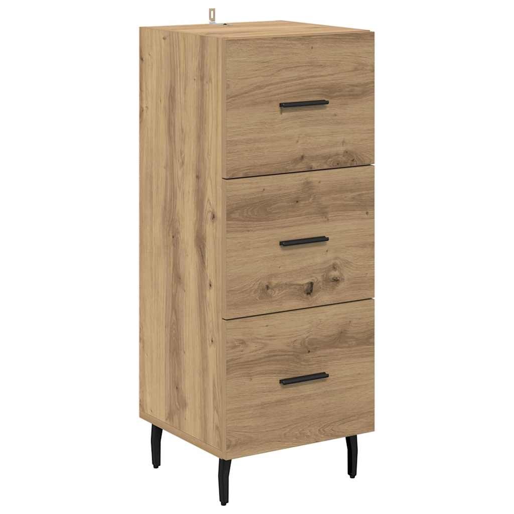 VidaXL Dressoir artisanaal eikenkleurig 34 x 34.5 x 90 cm Bewerkt hout