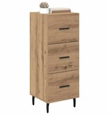 VidaXL Dressoir artisanaal eikenkleurig 34 x 34.5 x 90 cm Bewerkt hout
