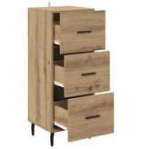 VidaXL Dressoir artisanaal eikenkleurig 34 x 34.5 x 90 cm Bewerkt hout