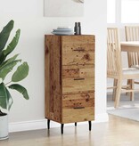 VidaXL Dressoir met lade Oud hout 34 x 34.5 x 90 cm Bewerkt hout