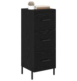 VidaXL Dressoir met lade Zwart eiken 34 x 34.5 x 90 cm Bewerkt hout