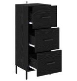 VidaXL Dressoir met lade Zwart eiken 34 x 34.5 x 90 cm Bewerkt hout