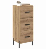 VidaXL Dressoir artisanaal eikenkleurig 34 x 34.5 x 90 cm Bewerkt hout